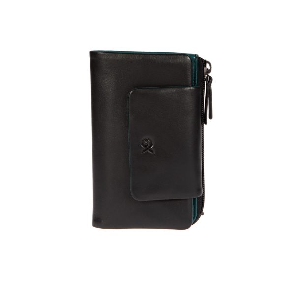91588BLACK (1) - Δερμάτινο γυναικείο πορτοφόλι